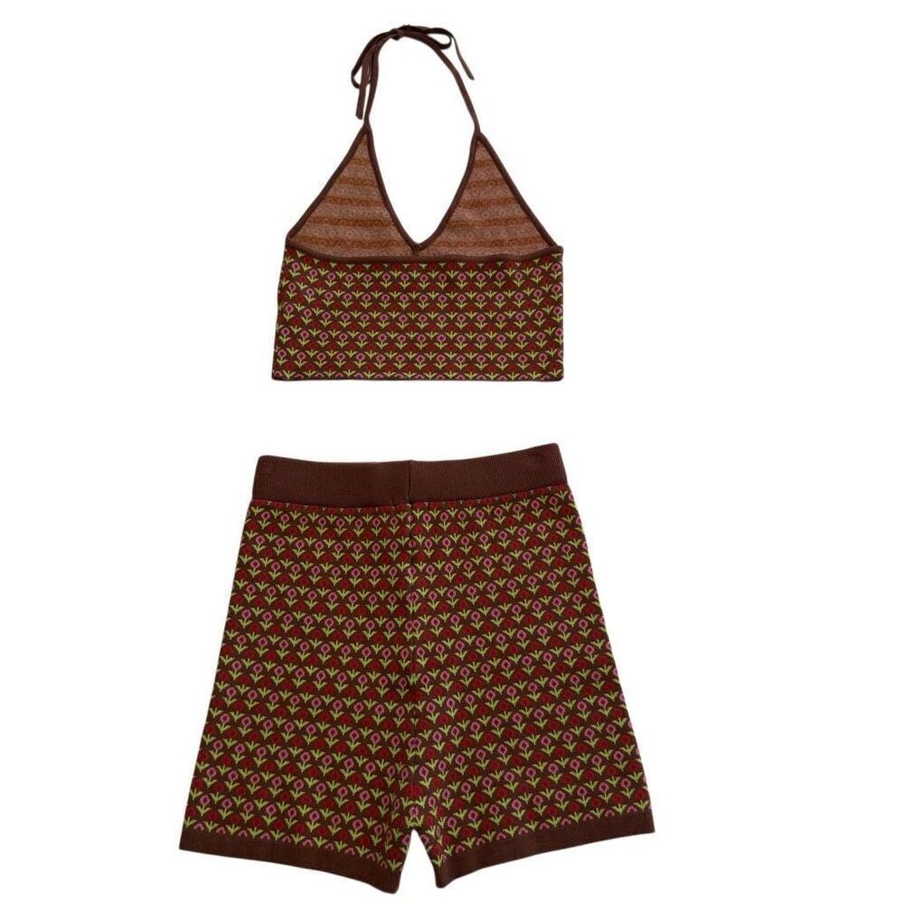 RedBerry Knit Two Piece Shorts and Halter Top Sz M Y2K - Picture 2 of 15